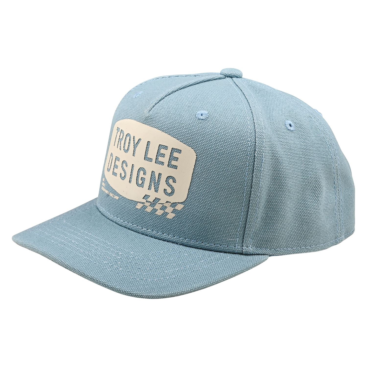 Troy Lee Designs Spring 2025 MX Stamp Curved Snapback Cap Smoke Blue